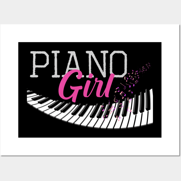 Funny Piano Keyboard Players Musical Instrument Piano Girl Wall Art by Msafi